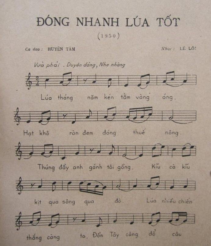 Sheet nhạc Đóng Nhanh Lúa Tốt